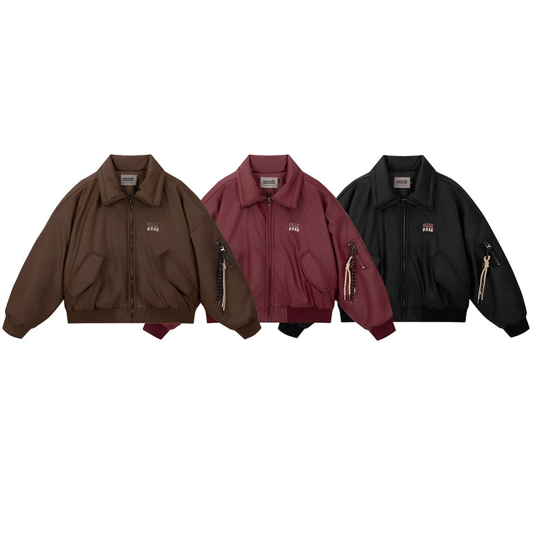Men's Leather Coat | Embroidered Leather Coat | D-Vine