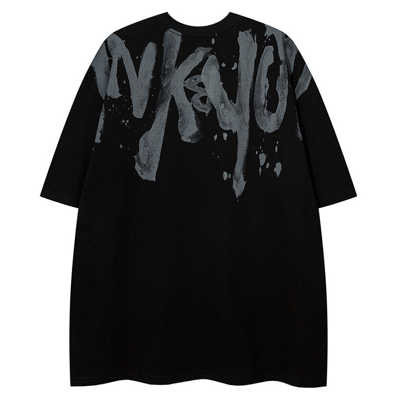 D-vine Retro Graffiti T-shirt in black - front view