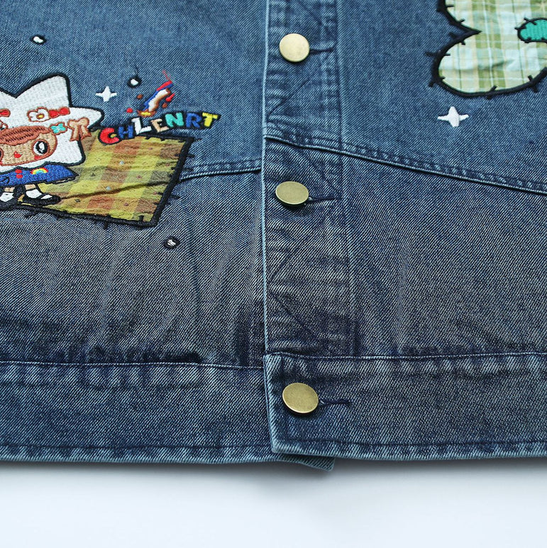 Embroidered Denim Jacket | Antique Denim Jacket | D-Vine