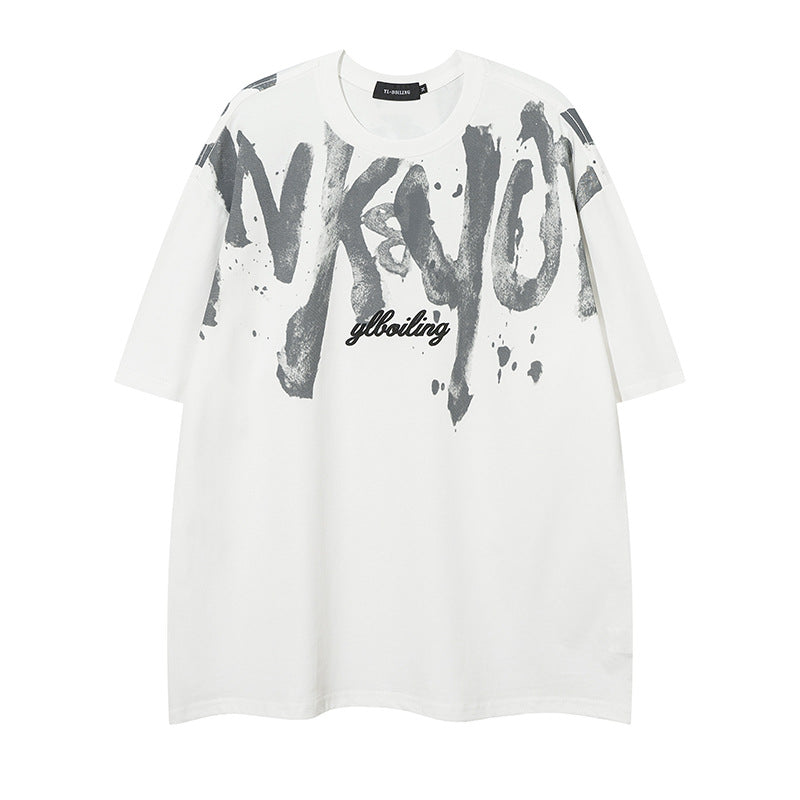 D-vine Retro Graffiti T-shirt - oversized fit full length