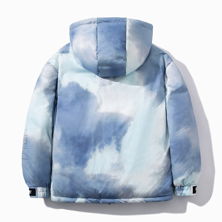 D-vine Gradient Hooded Bread Coat