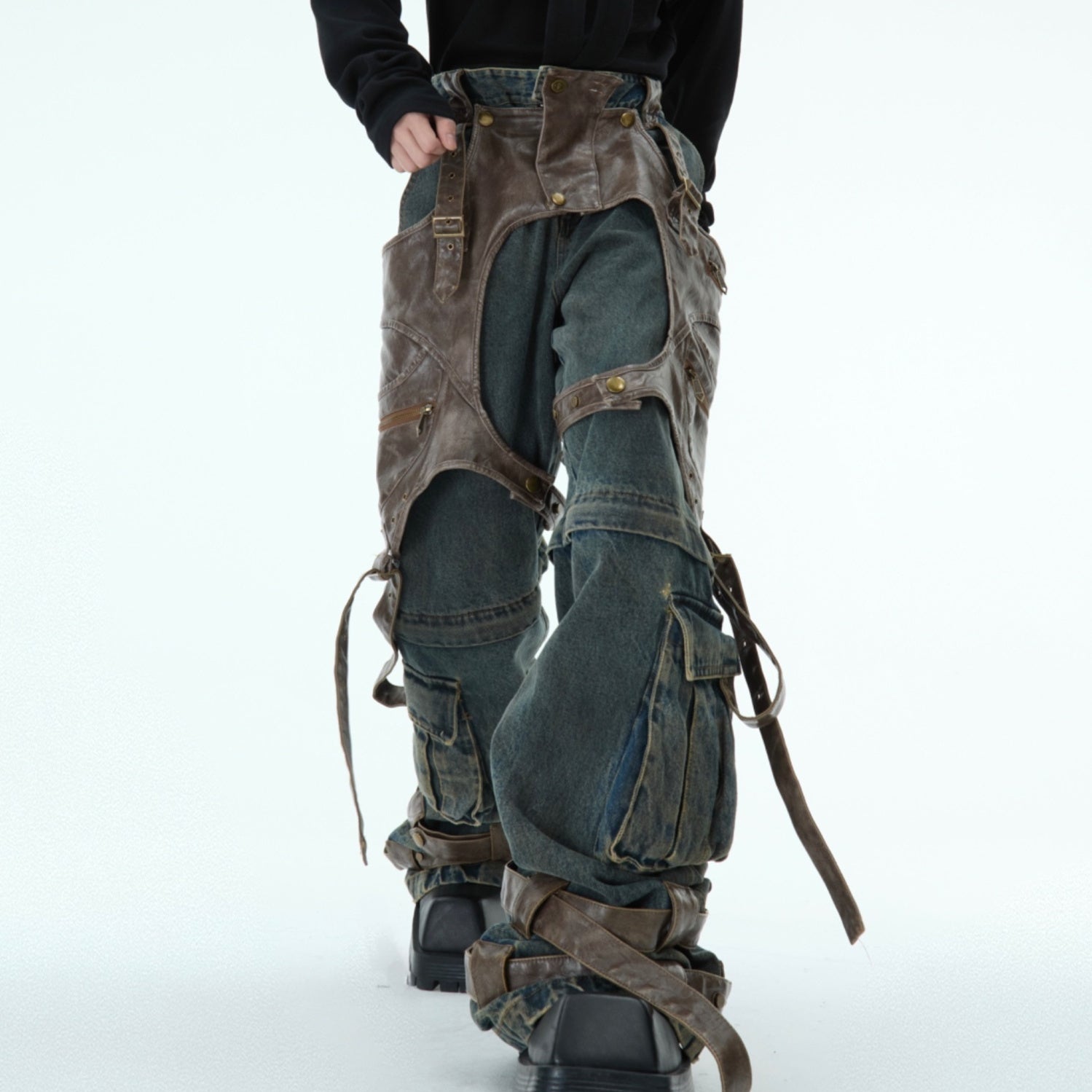 Deconstructed Raw Edge Detachable Denim Jeans | Designer