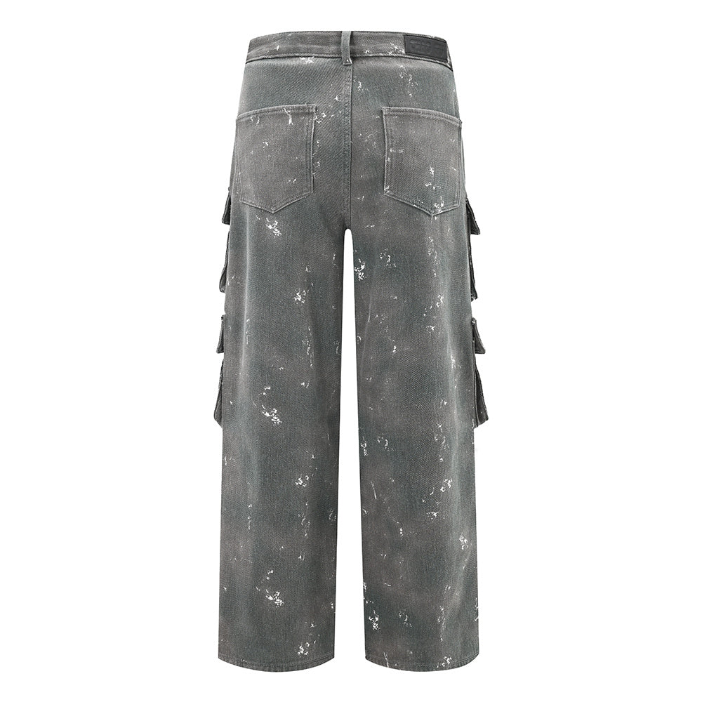 D-vine Splash-ink Denim Jeans - ink pattern detail