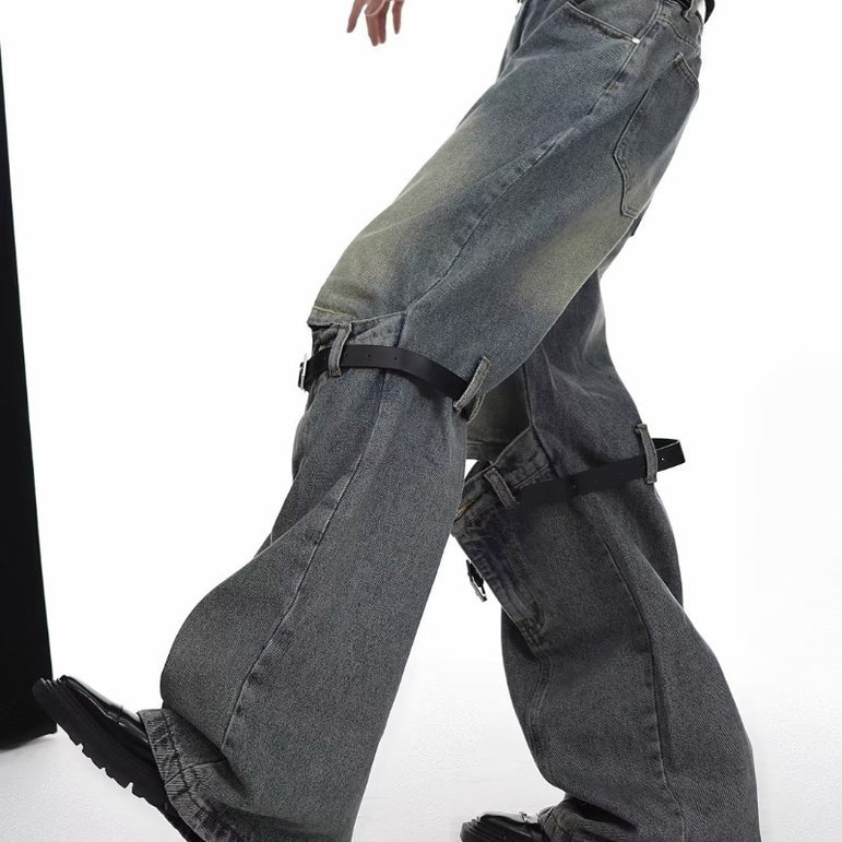 Retro Distressed Torn Denim Jeans | Loose Fit