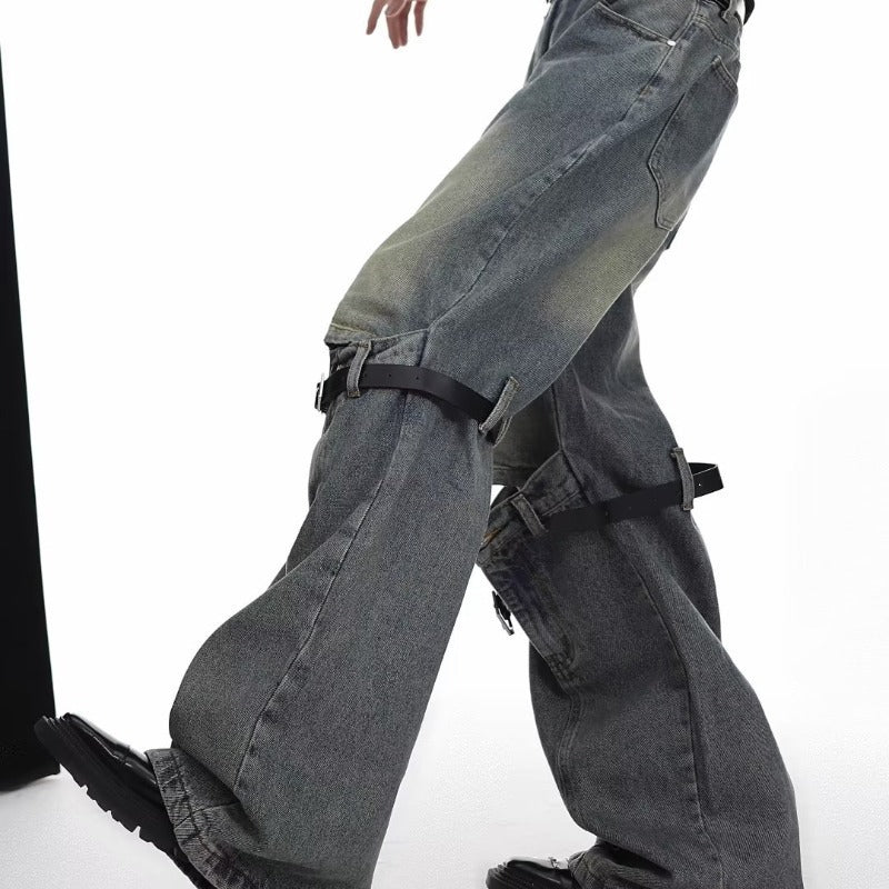 Retro Distressed Torn Denim Jeans | Loose Fit