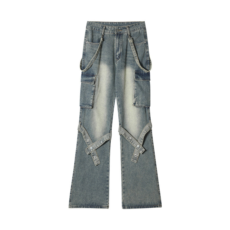 Punk Flared Denim Jeans | Bootcut Streetwear