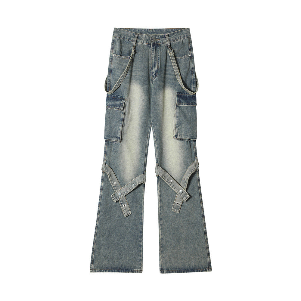 Punk Flared Denim Jeans | Bootcut Streetwear