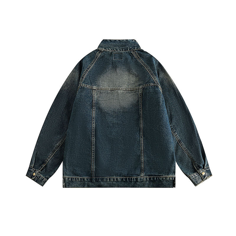 Retro Washed Heavy Denim Jacket | Oversized Streetwear