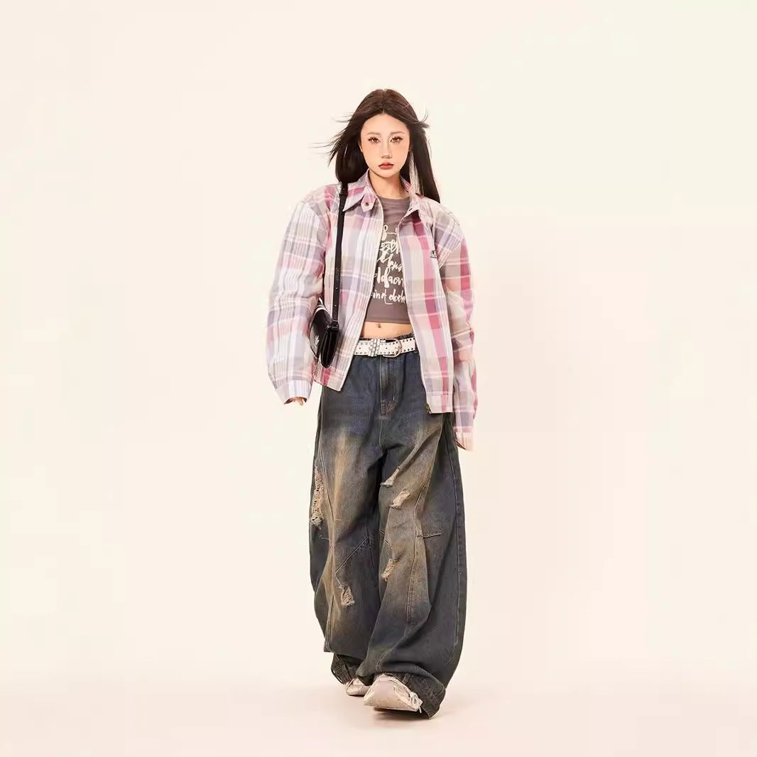 Retro Loose Baggy Denim Jeans | American Street Style