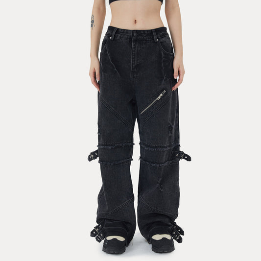 Unisex Loose Straight Denim Jeans