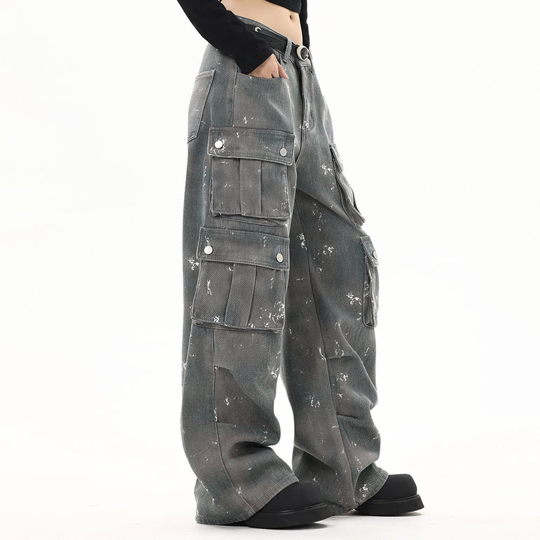 D-vine Splash-ink Denim Jeans - waist detail