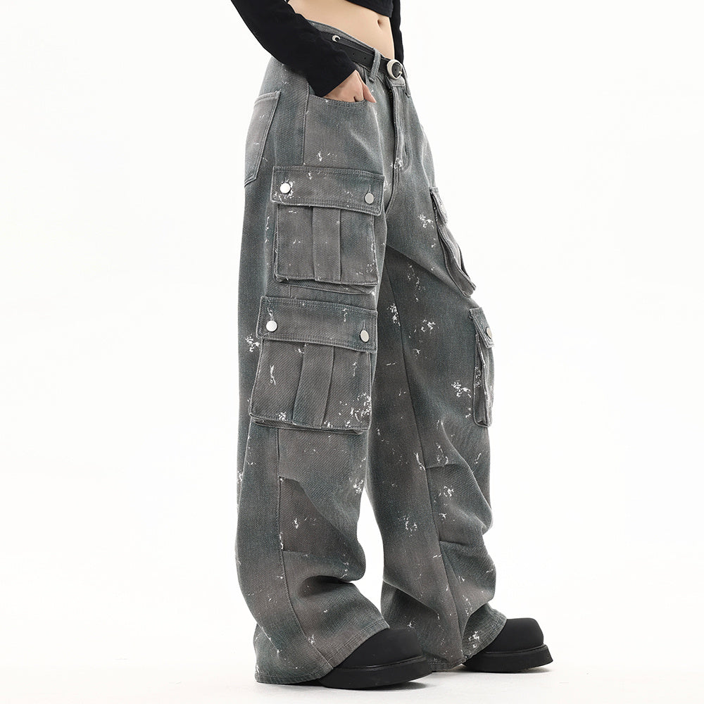 D-vine Splash-ink Denim Jeans - waist detail