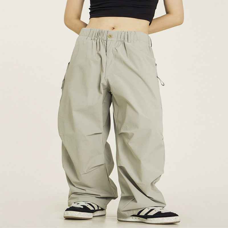 D-vine Vintage Pleated Parachute Cargo Pants - front view