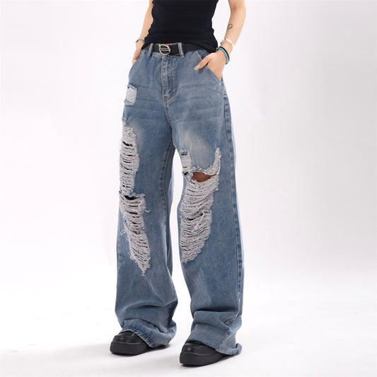 Unisex Ripped Denim Jeans