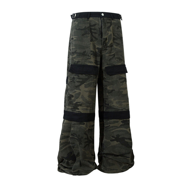 Camouflage Heavy Cargo Pants | Patchwork Streetwear