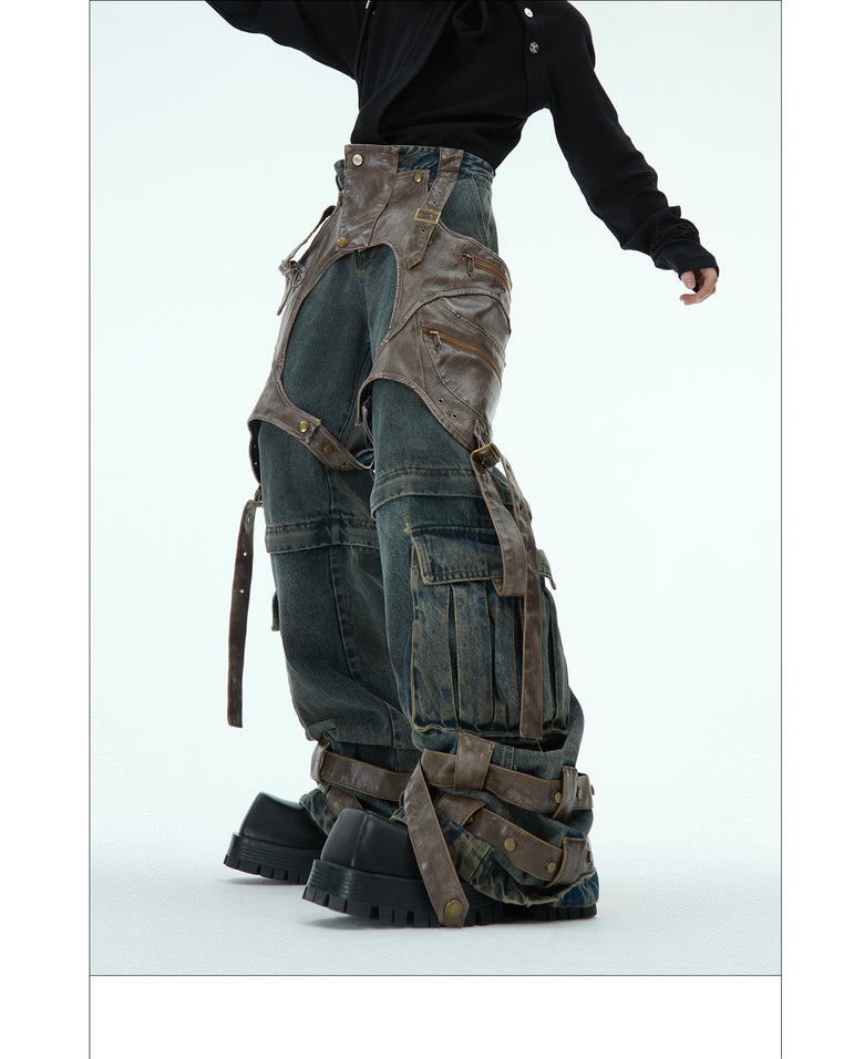 Deconstructed Raw Edge Detachable Denim Jeans | Designer