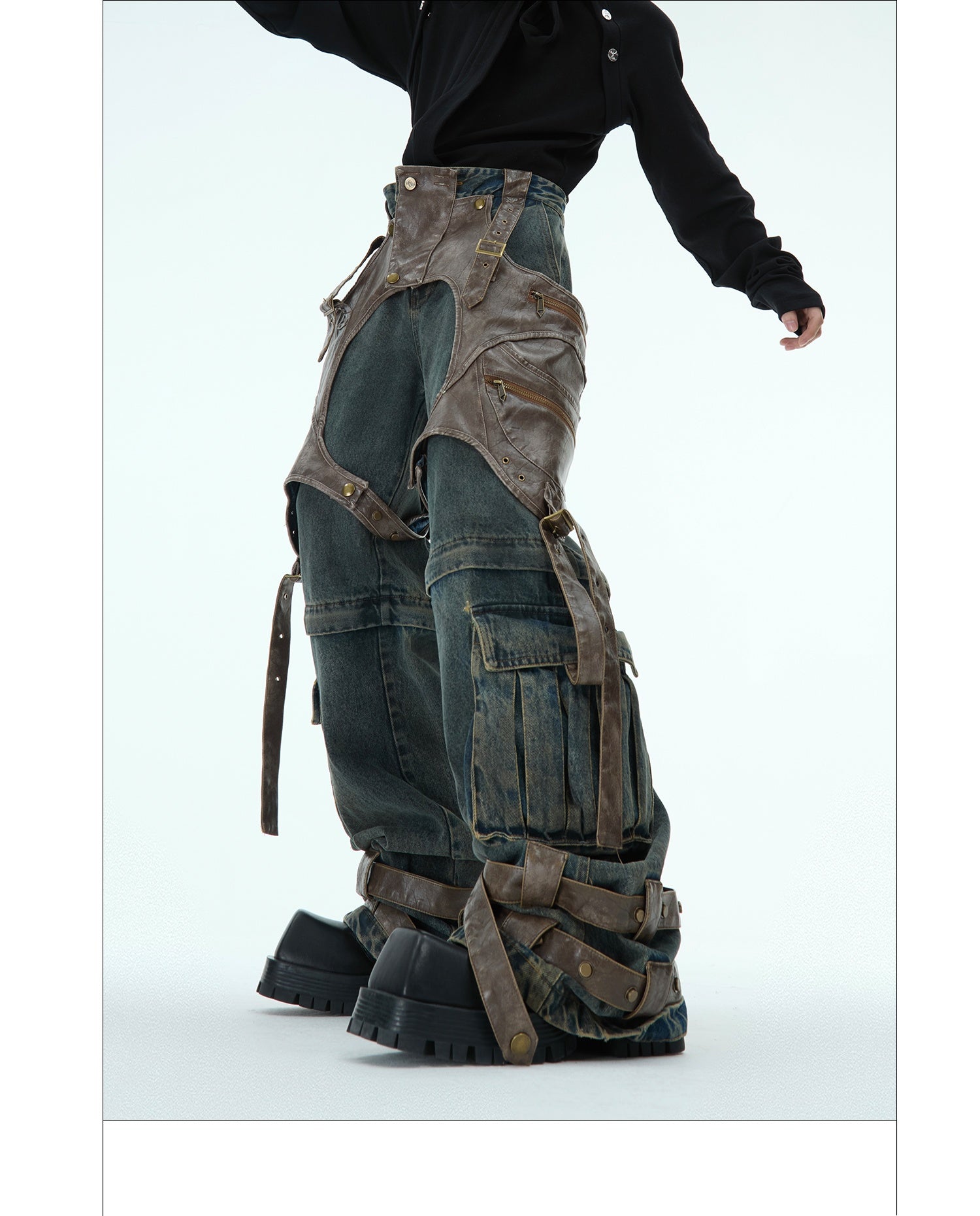 Deconstructed Raw Edge Detachable Denim Jeans | Designer