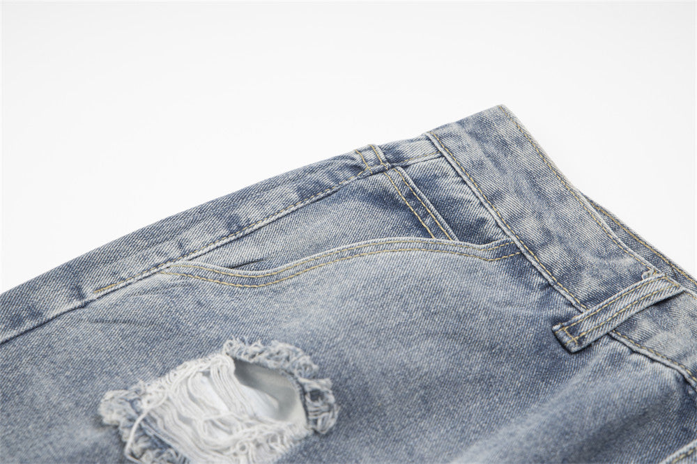 Unisex Ripped Denim Jeans