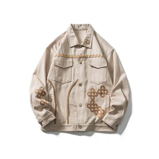 Copper Coin Embroidered Multi-pocket Jackets