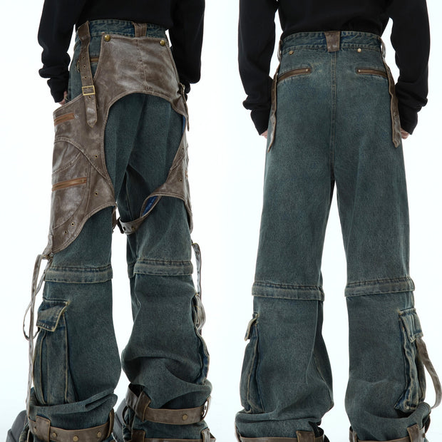 Deconstructed Raw Edge Detachable Denim Jeans | Designer