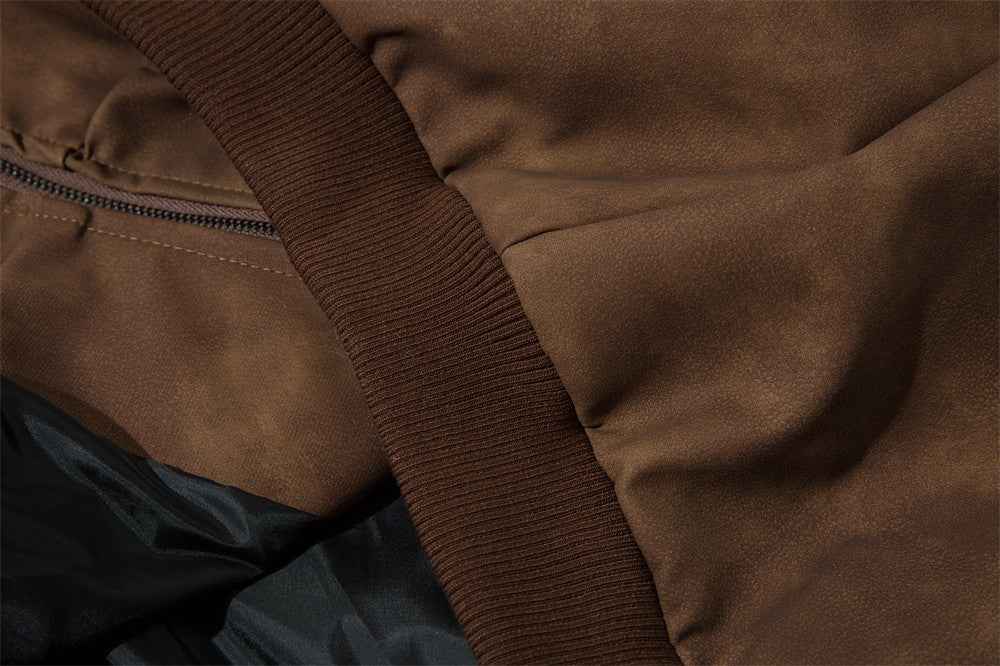 D-vine Embroidered PU Leather Jacket - flat lay product shot