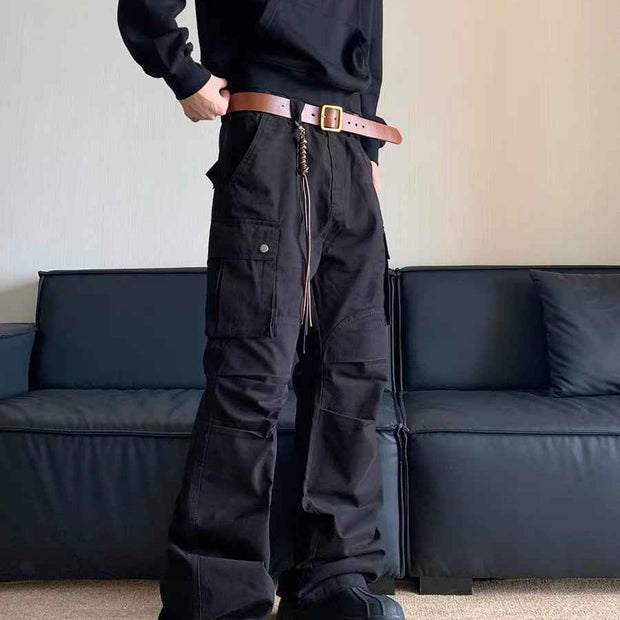 D-vine Retro Multi-pocket Cargo Pants - flat lay product shot