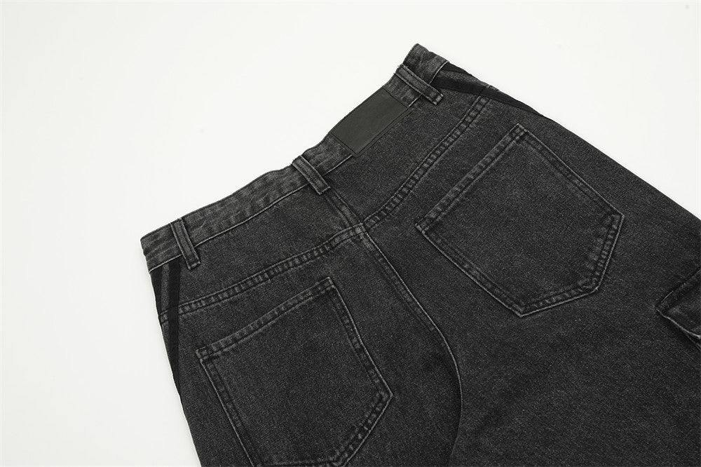 Contrast Stripe Multi-Pocket Baggy Jeans | Streetwear