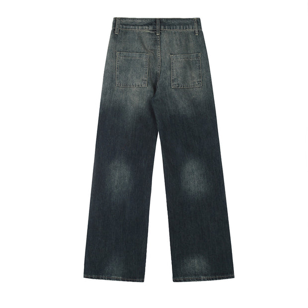 D-vine Graffiti Straight-leg Denim Jeans - graffiti print detail close-up