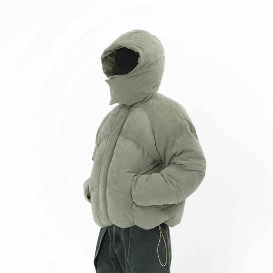 Helmet Armor Split Down Puffer Jacket