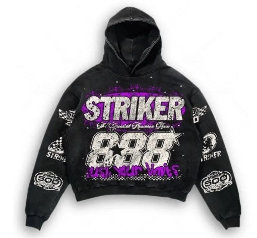 Letter Print Pullover Hoodies | Retro Pullover Hoodies | D-Vine