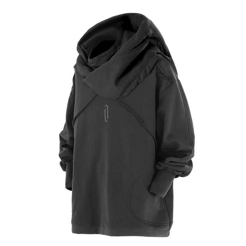 Retro Plus Size Oblique Placket Zipper hoodie