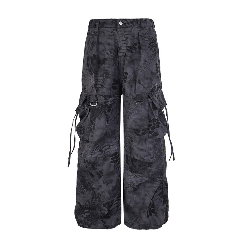 D-vine Loose Patterned Workwear Cargos - worn on model