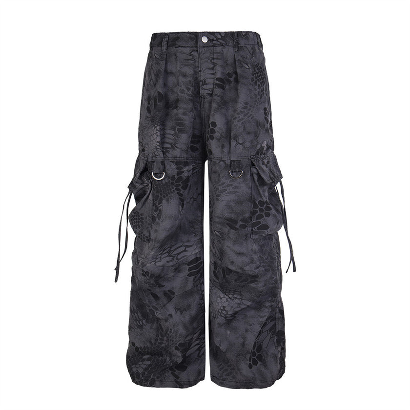 D-vine Loose Patterned Workwear Cargos - worn on model