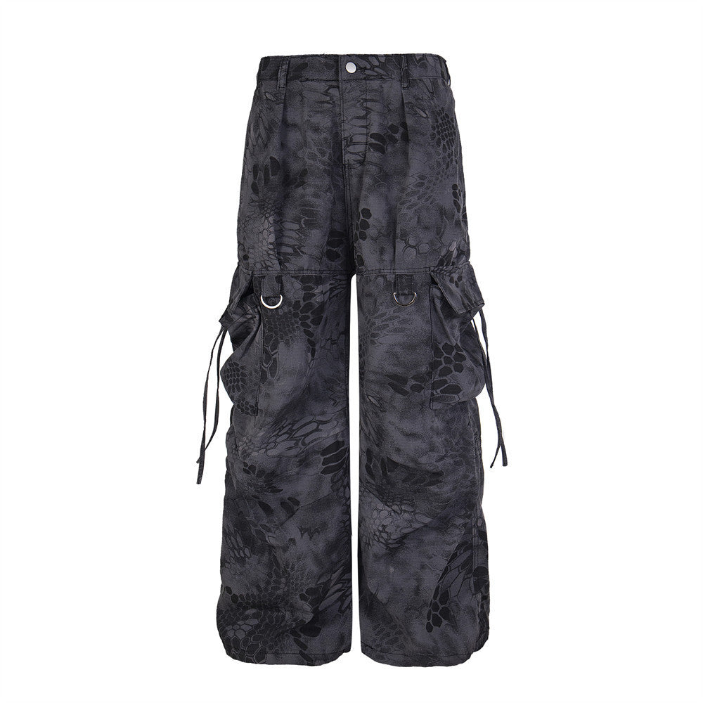 D-vine Loose Patterned Workwear Cargos - worn on model