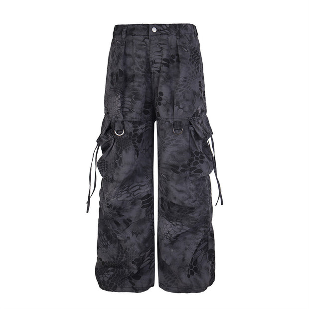 D-vine Loose Patterned Workwear Cargos - worn on model