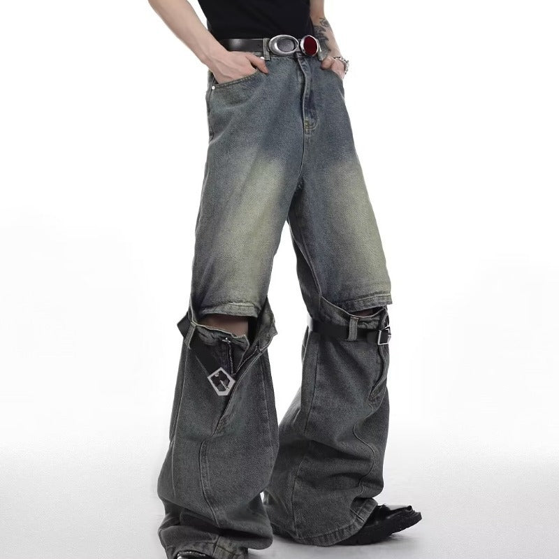 Retro Distressed Torn Denim Jeans | Loose Fit