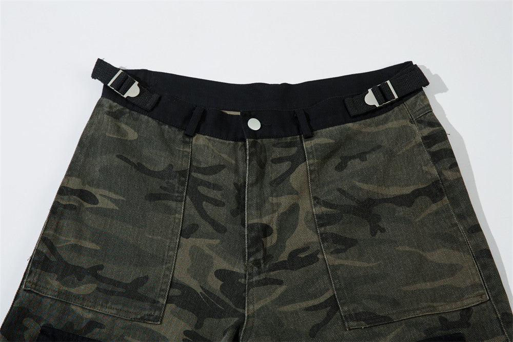 D-vine Heavy Industry Camouflage Cargos - flat lay product shot