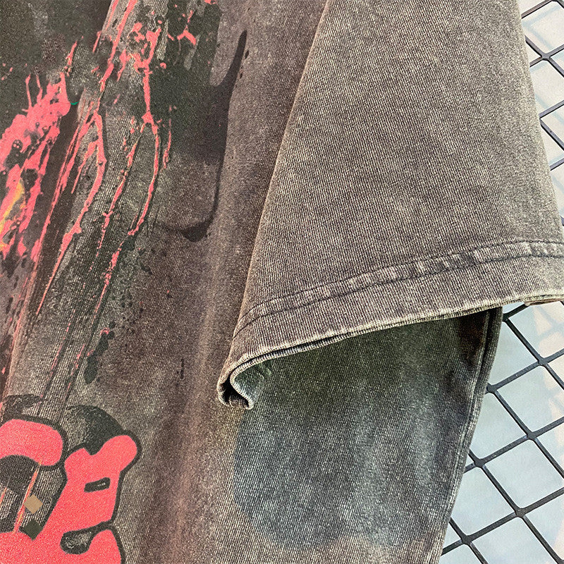 Batik Washed Distressed Graphic Tee | Streetwear T-Shirt