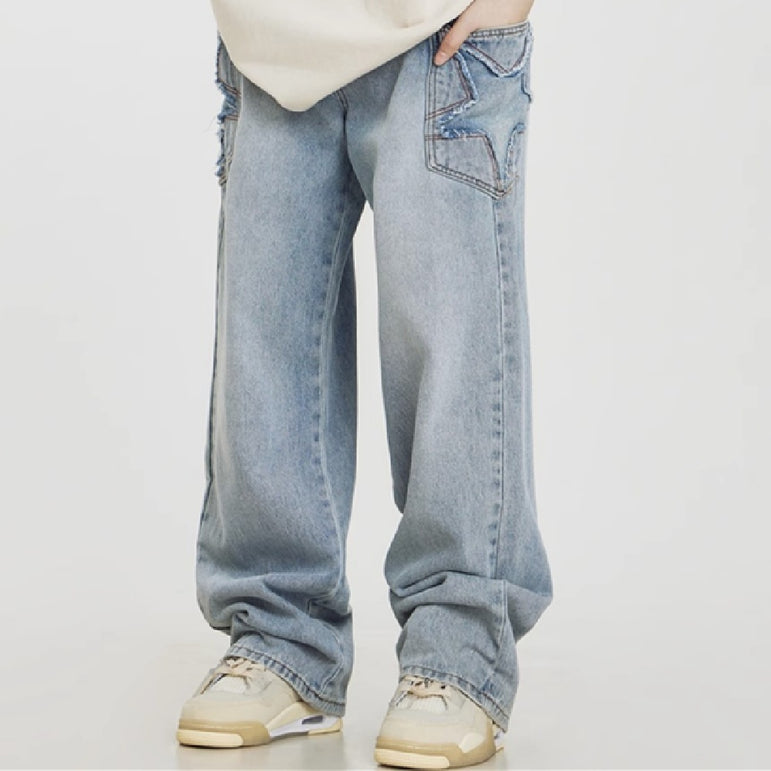 Men's Retro Floral Embroidered Jeans | Vintage Denim