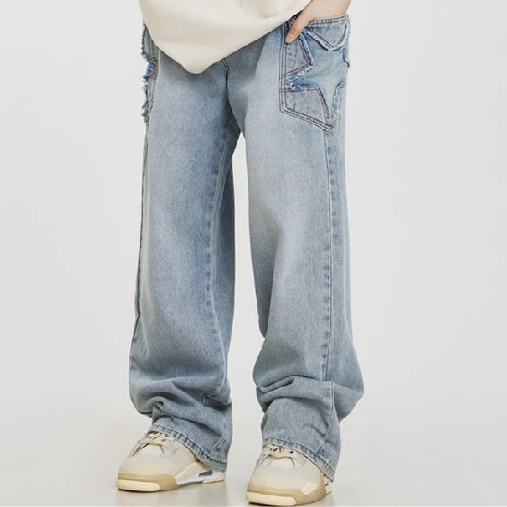 Men's Retro Floral Embroidered Jeans | Vintage Denim