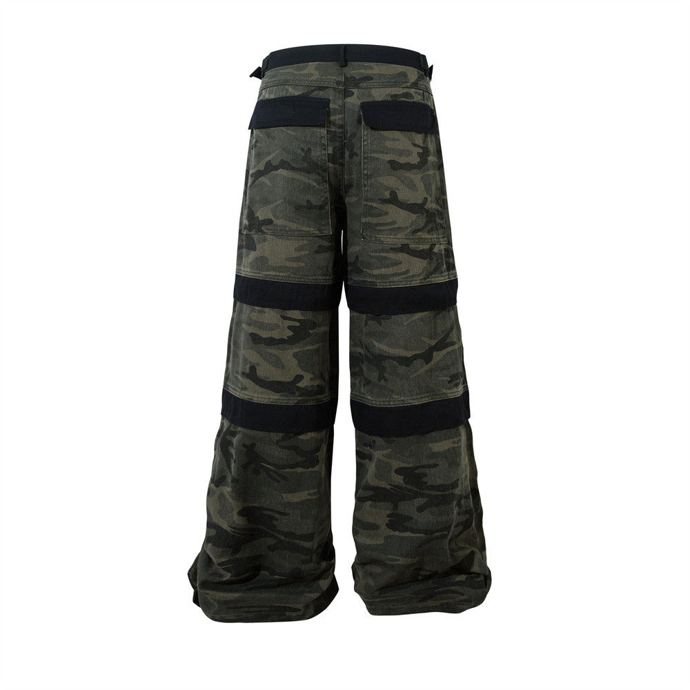 D-vine Heavy Industry Camouflage Cargos - stitching and collage detail